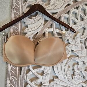 Victoria's Secret Women's Bare Very Sexy Push Up Strapless Bra Beige 34DD